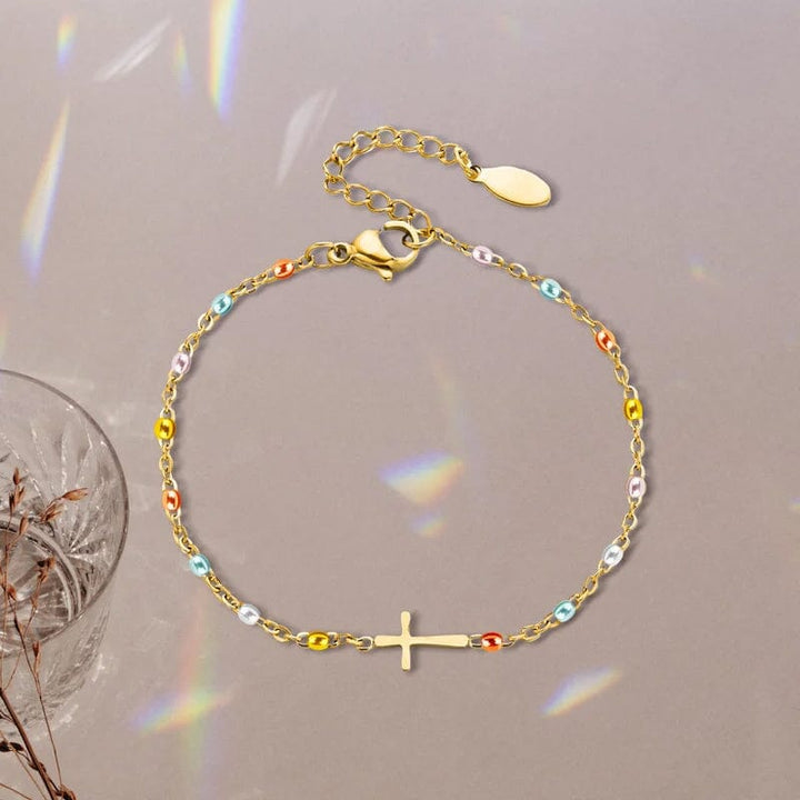 Lisslune | Adjustable Cross Bracelet for Friendship & Faith – Silver or Gold – Gift Box Option