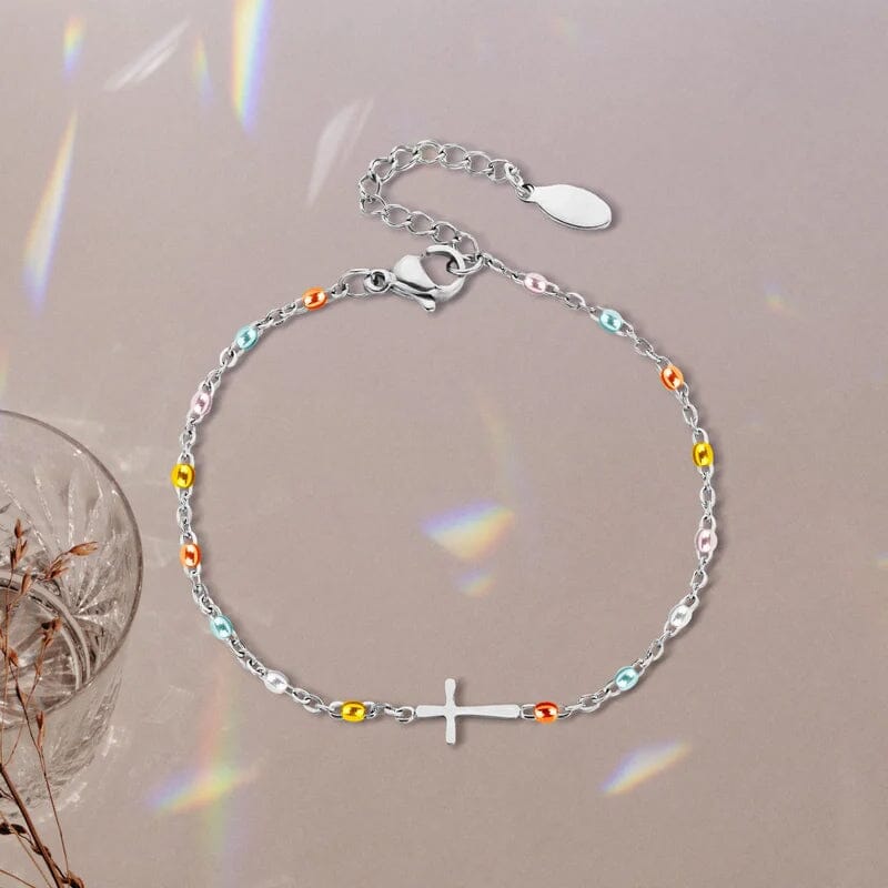 Lisslune | Adjustable Cross Bracelet for Friendship & Faith – Silver or Gold – Gift Box Option