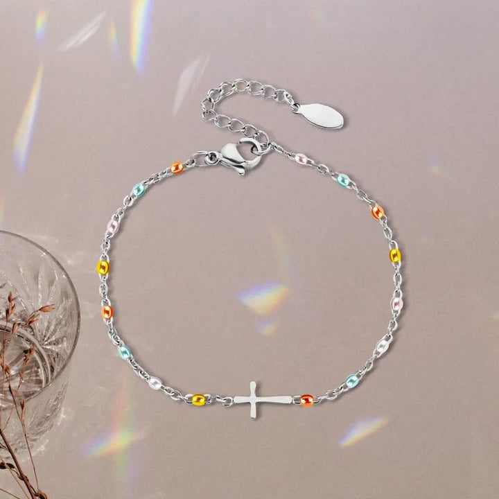 Lisslune | Adjustable Cross Bracelet for Friendship & Faith – Silver or Gold – Gift Box Option