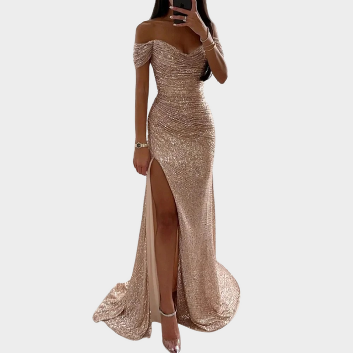 Lisslune | Women's Long Elegant Evening Dress with Slit for Women