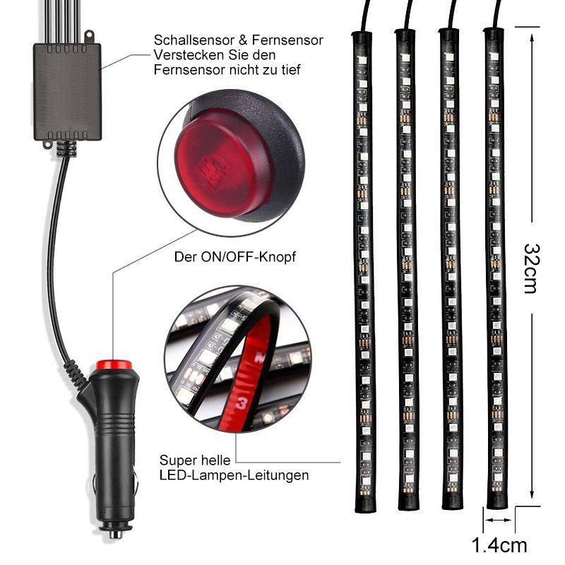 Lisslune | Car interior light with sound active function and wireless remote control