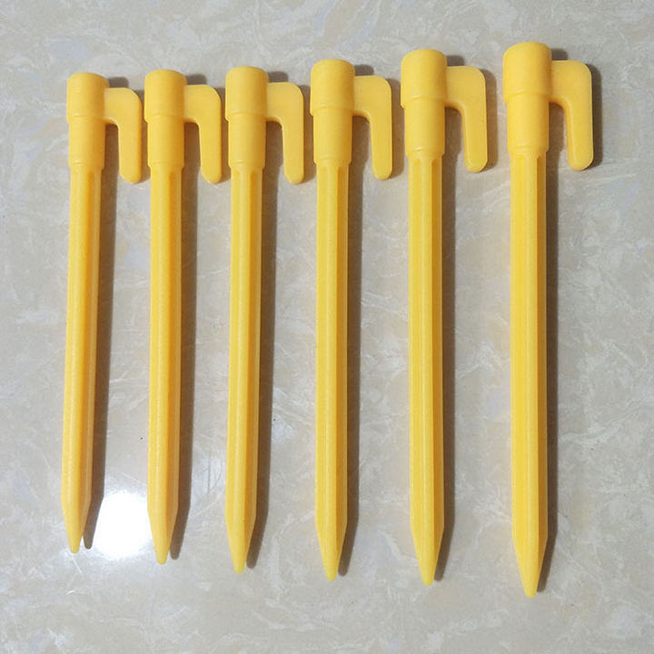 Lisslune | Plastic Tent Stakes with Hooks – Camping Tent Pegs for Tarps and Canopies