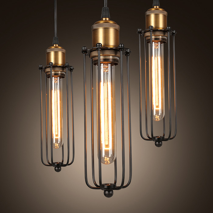 Lisslune | Retro Industrial Pendant Light with Metal Cage