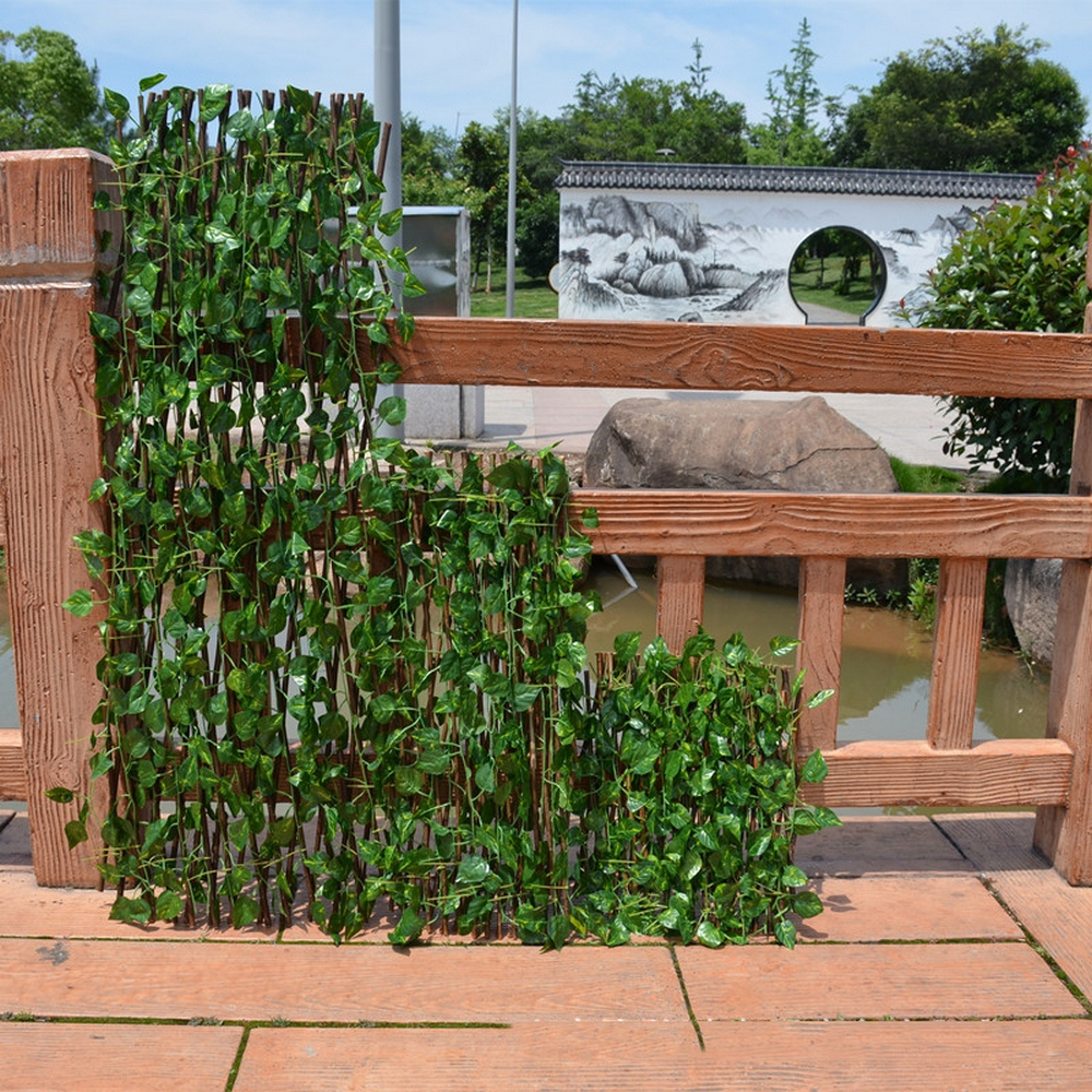 Lisslune | Artificial Garden Fence with Ivy – Flexible Privacy Screen for Balcony and Terrace