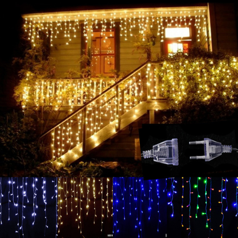 Lisslune | LED Starry Sky Icicle Light String – Decorative Light Curtains for Christmas and Garden