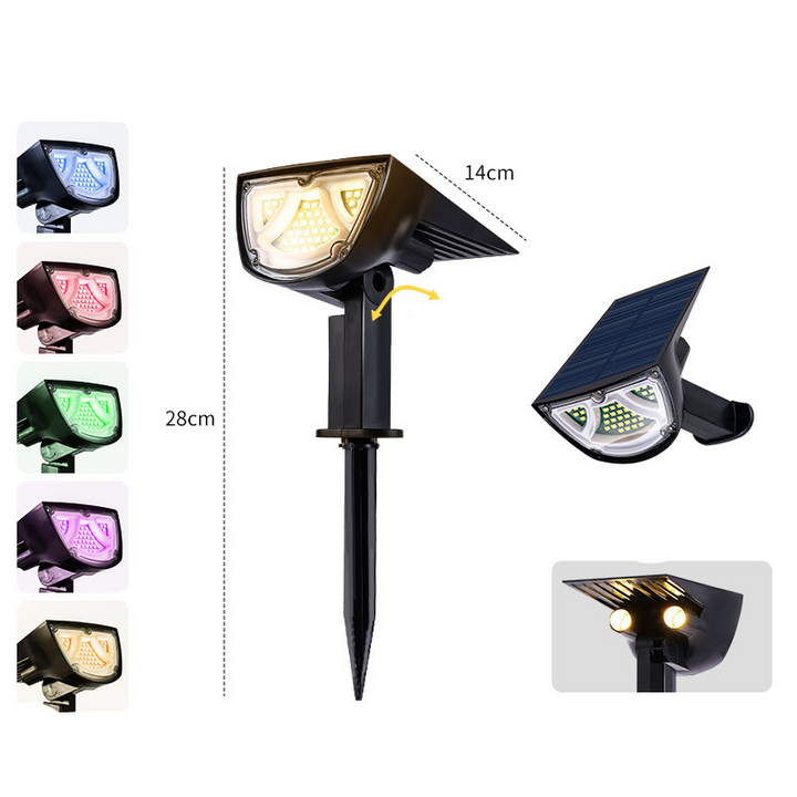 Lisslune | Solar LED Spotlight – Outdoor lighting with solar panel for garden and pathways