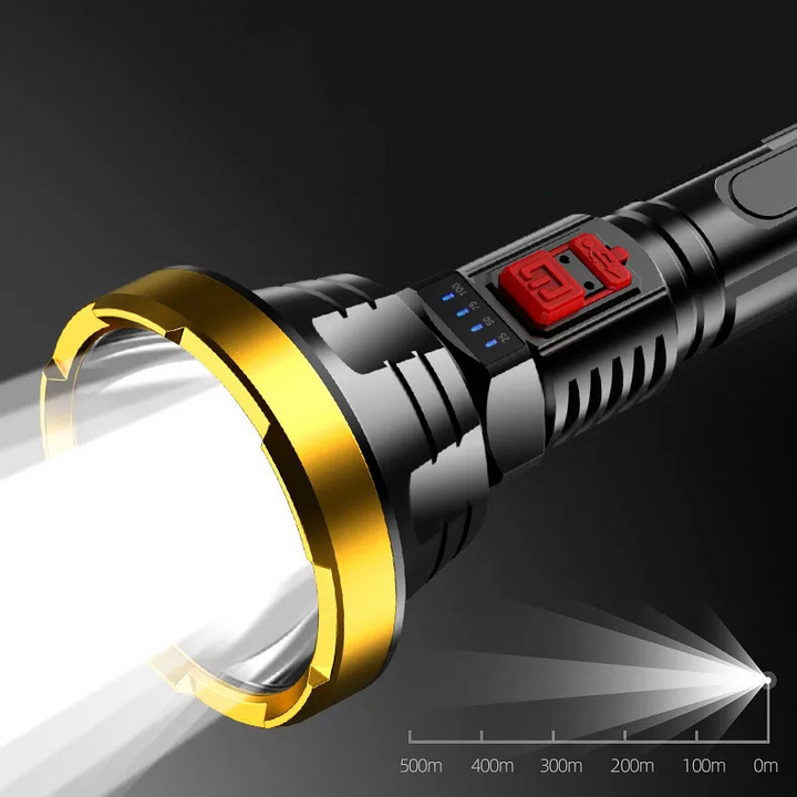 Lisslune | 90000LM LED flashlight – Tactical searchlight with USB charging and super bright lighting