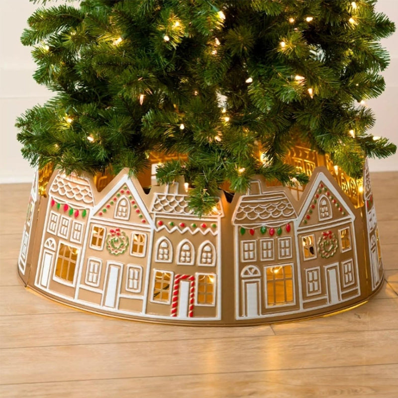 Lisslune | LED Gingerbread House Christmas Tree Collar Tree Skirt