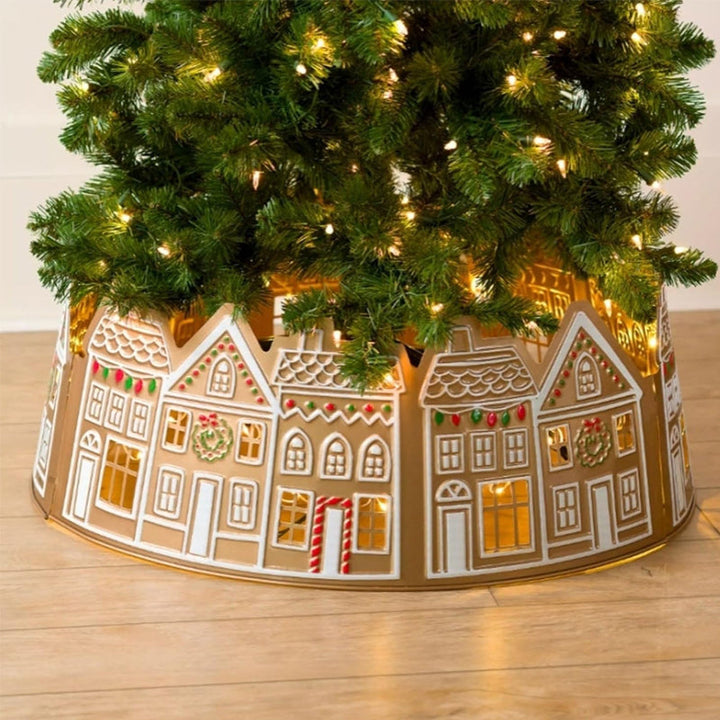 Lisslune | LED Gingerbread House Christmas Tree Collar Tree Skirt