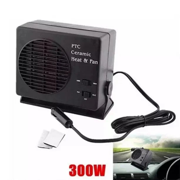 Lisslune | 12V Ceramic Car Heater | 150W-300W Portable Fan with Automatic Thermostat for Winter Use in Vehicles