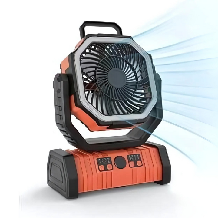 Lisslune | PowerBreeze Camping Fan with LED & Powerbank – 20000mAh, Pivoting & Rechargeable