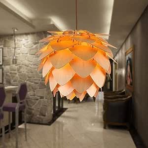 Lisslune | Handcrafted Wooden Pine Cone Pendant Light