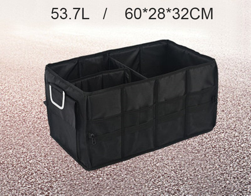 Lisslune | Multifunctional Foldable Car Trunk Storage Box, with 50L Large Capacity, Detachable Partition and Scratch-resistant and Easy-to-clean Design