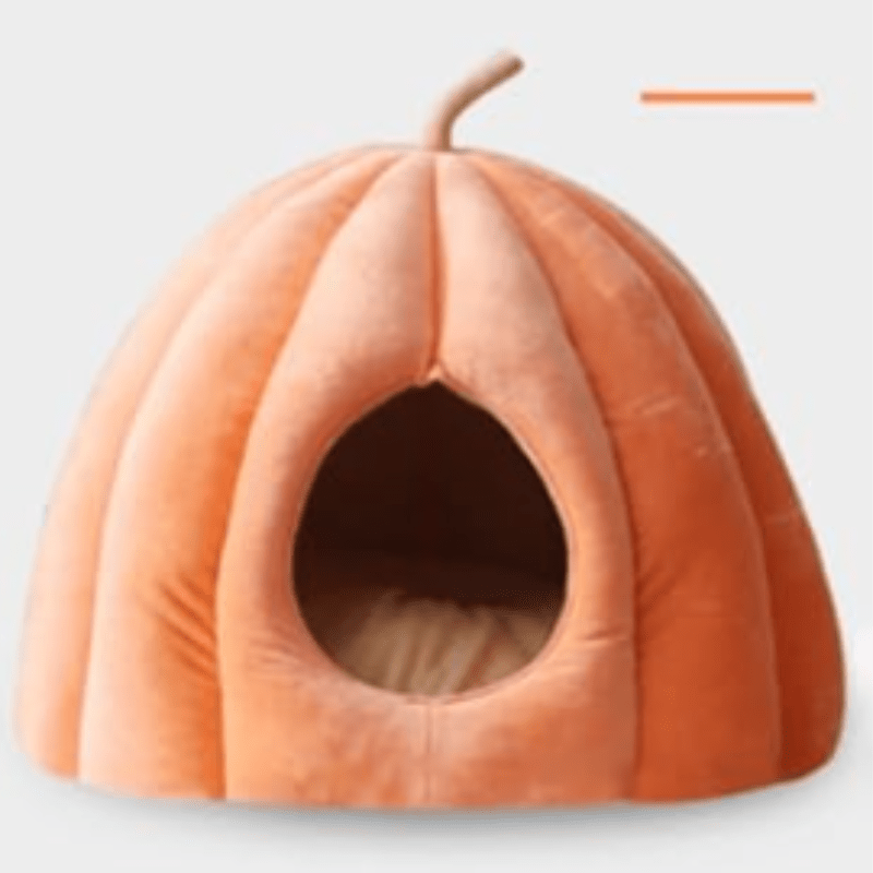 Lisslune | CozyNest Pumpkin Cat Bed – Warm, Washable & Comfortable Cat Hideaway