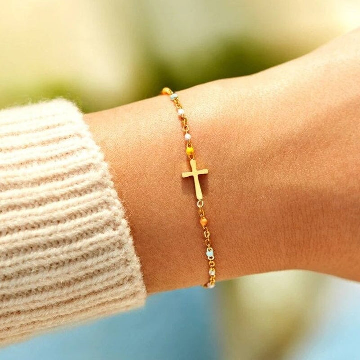 Lisslune | Adjustable Cross Bracelet for Friendship & Faith – Silver or Gold – Gift Box Option
