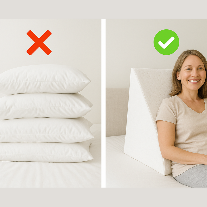 Lisslune | Large Triangle Wedge Pillow | Adjustable Foam for Acid Reflux, Back Pain & Post-Surgery Recovery