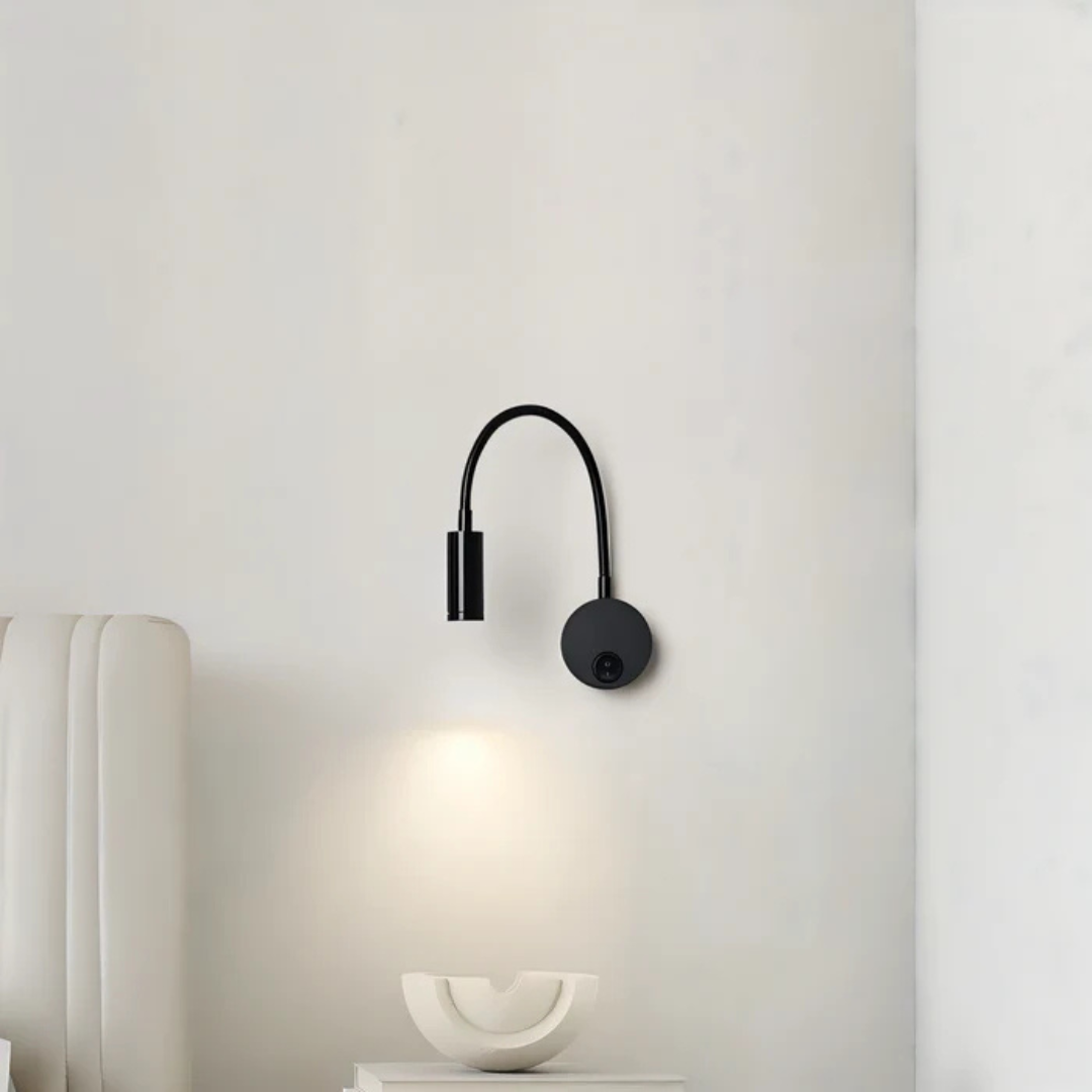 Lisslune | Wireless LED Wall Light with Flexible Arm in Black