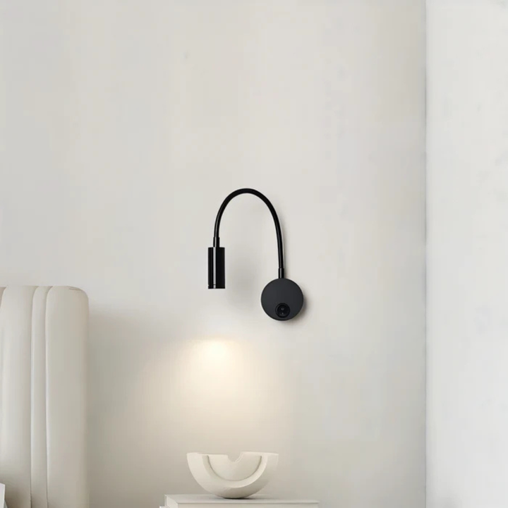 Lisslune | Wireless LED Wall Light with Flexible Arm in Black
