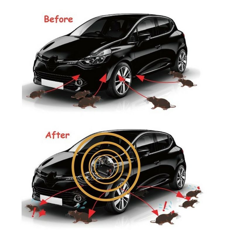 Lisslune | Ultrasonic Car Mice Repeller | Portable. Self-Powered & Effective for Vehicle Protection Against Rodents