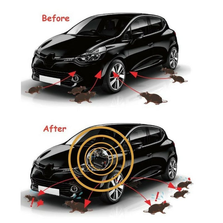 Lisslune | Ultrasonic Car Mice Repeller | Portable. Self-Powered & Effective for Vehicle Protection Against Rodents