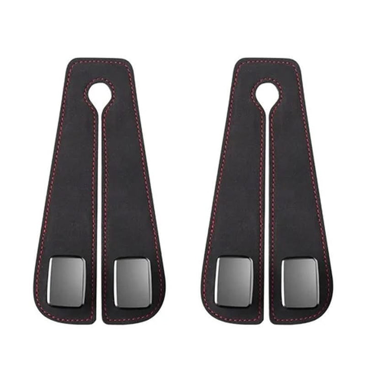 Lisslune | Car Seat Back Double Hook with Phone Holder – PU Leather Organizer