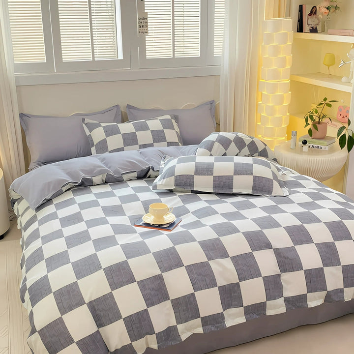 Lisslune | Chateau Checkered Bedding Set | 3pcs Set