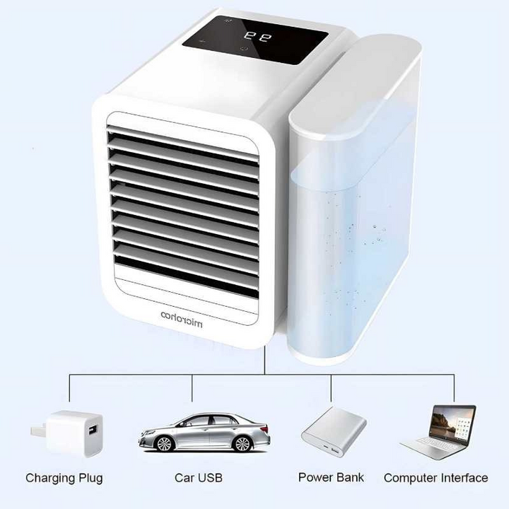 Lisslune | Hexton | Portable MicroCool Mini Air Conditioner with 1000ml Water Tank | Personal Cooling & Humidifier