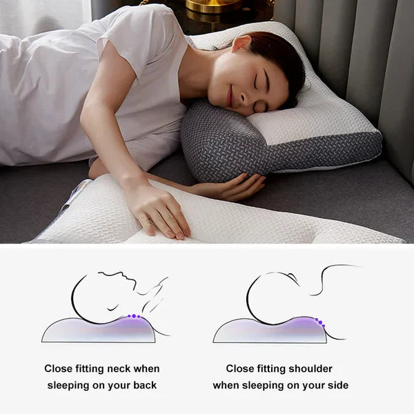 Lisslune | Ergonomic Orthopedic Neck Supporting Pillow – For Side and Back Sleepers