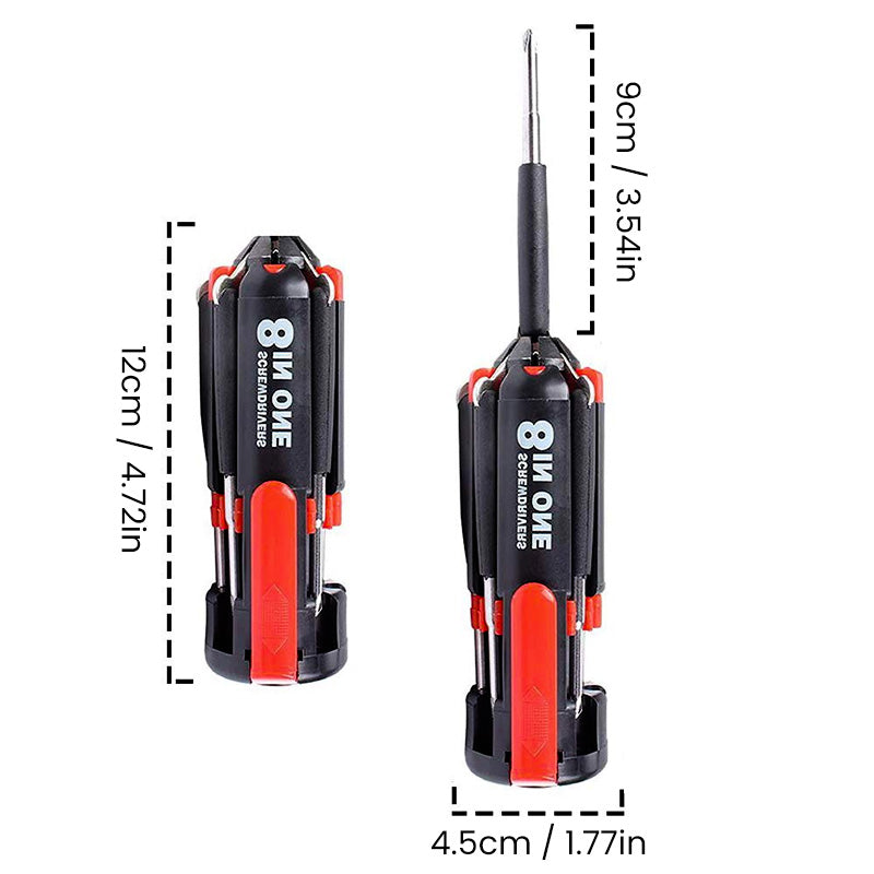 Lisslune | 8 screwdriver in 1 tool with working light and flashlight