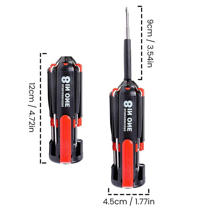 Lisslune | 8 screwdriver in 1 tool with working light and flashlight