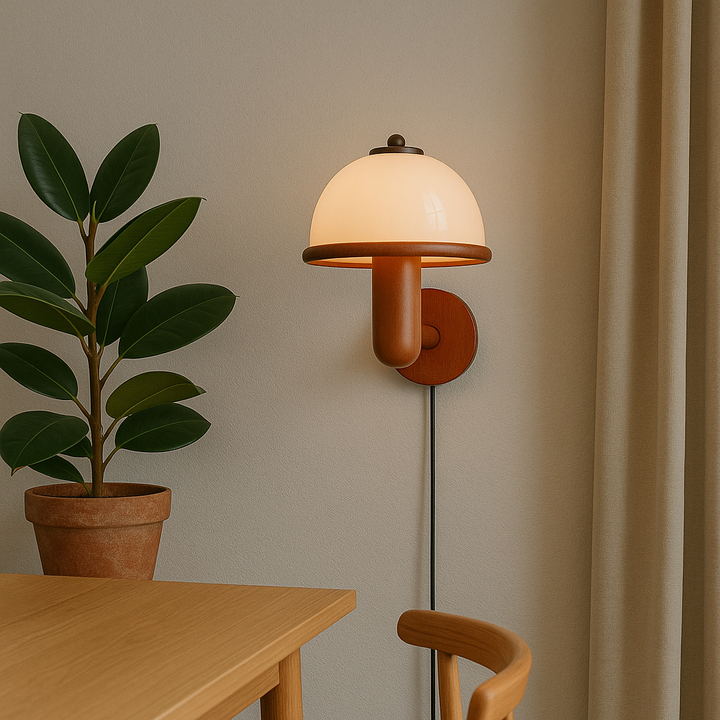 Lisslune | NordShroom | Wooden Wall Lamp in Scandinavian Mushroom Style