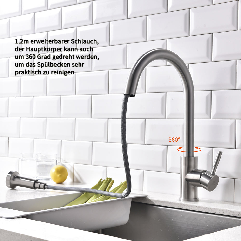 Lisslune | 2 spray types kitchen faucet with pull-out spray mixer kitchen