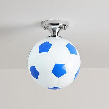 Lisslune | SportLume Creative Ceiling Light | Basketball & Football Design | Semi-Mount | Glass Lamp
