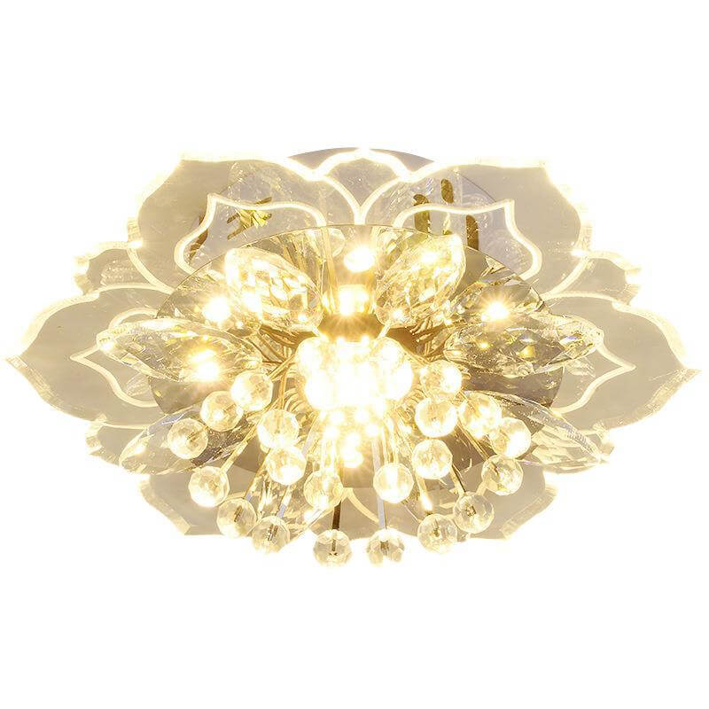 Lisslune | GlowPetal LED Crystal Ceiling Light | Flower Shaped | Modern Design | Energy Saving | Decorative Lighting