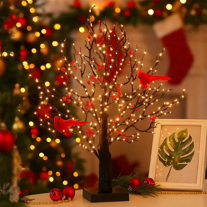 Lisslune | Atmospheric Light Tree with Red Birds – Flexible LED Decoration Tree