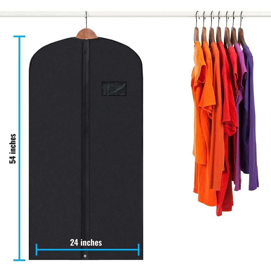 Lisslune | 5 Premium Garment Bags - With Transparent Window, Water-Repellent - 40"/54" Inches