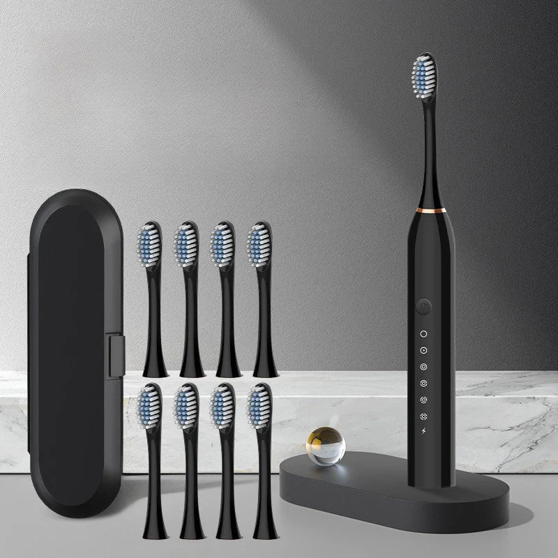 Lisslune | SonicPure Rechargeable Toothbrush – Whisper-Quiet, Powerful & Including 8 Brush Heads