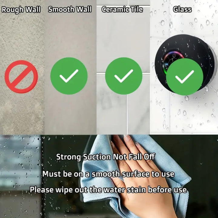 Lisslune | Mini Bluetooth Shower Speaker with LED Light