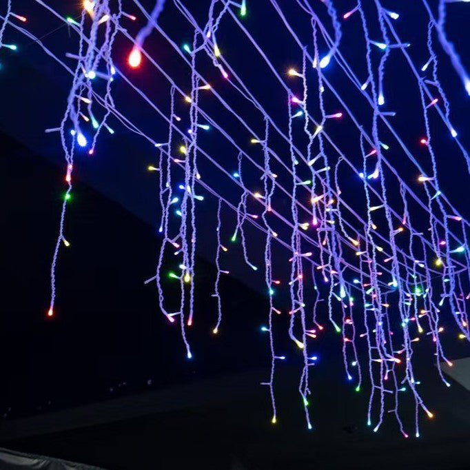 Lisslune | Quntis 50m (164FT) Outdoor Waterproof LED Christmas Curtain Lights – 36V Low Voltage Festival Icicle Lights for Event and Holiday Decoration