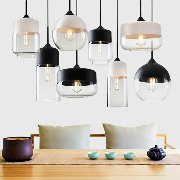 Lisslune | EternaGlow Pendant Light made of Glass and Wood | Elegant Design for Your Home