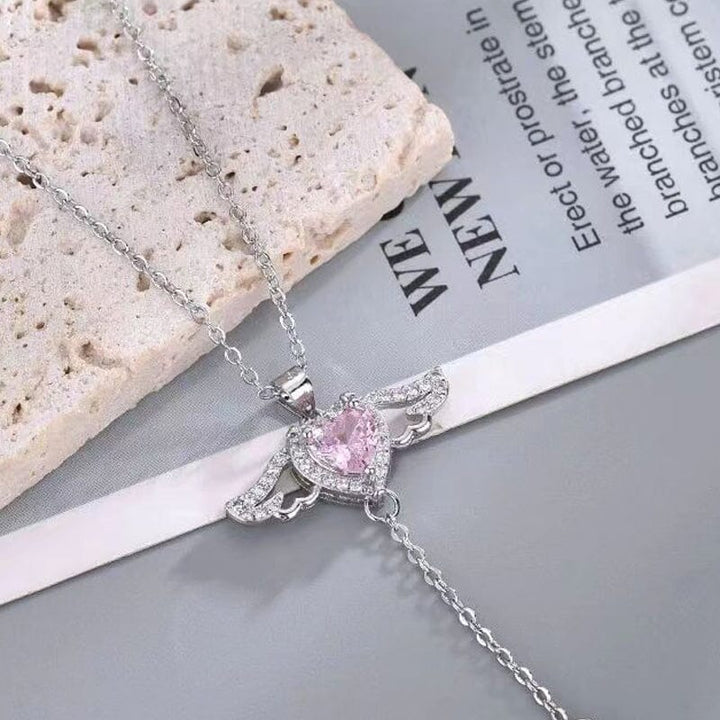 Lisslune | Pink Angel Wings Necklace