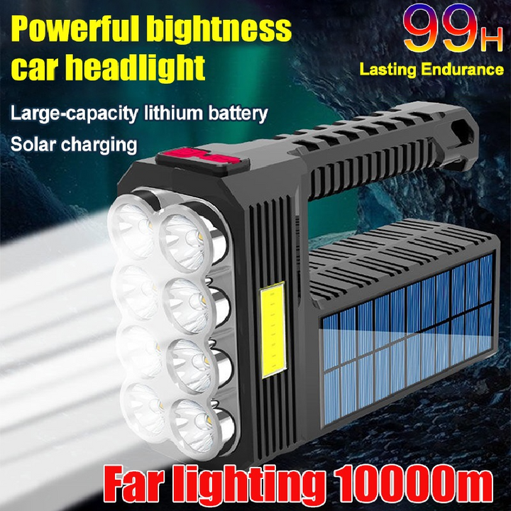 Lisslune | Solar LED Flashlight – Waterproof, powerful handheld spotlight with lithium battery