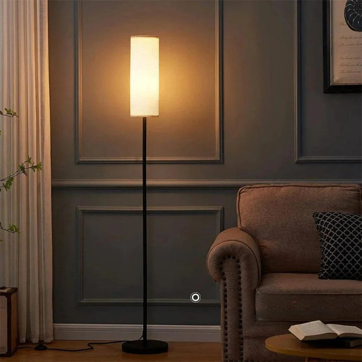 Lisslune | LumiCyl – Modern floor lamp with cylindrical fabric shade