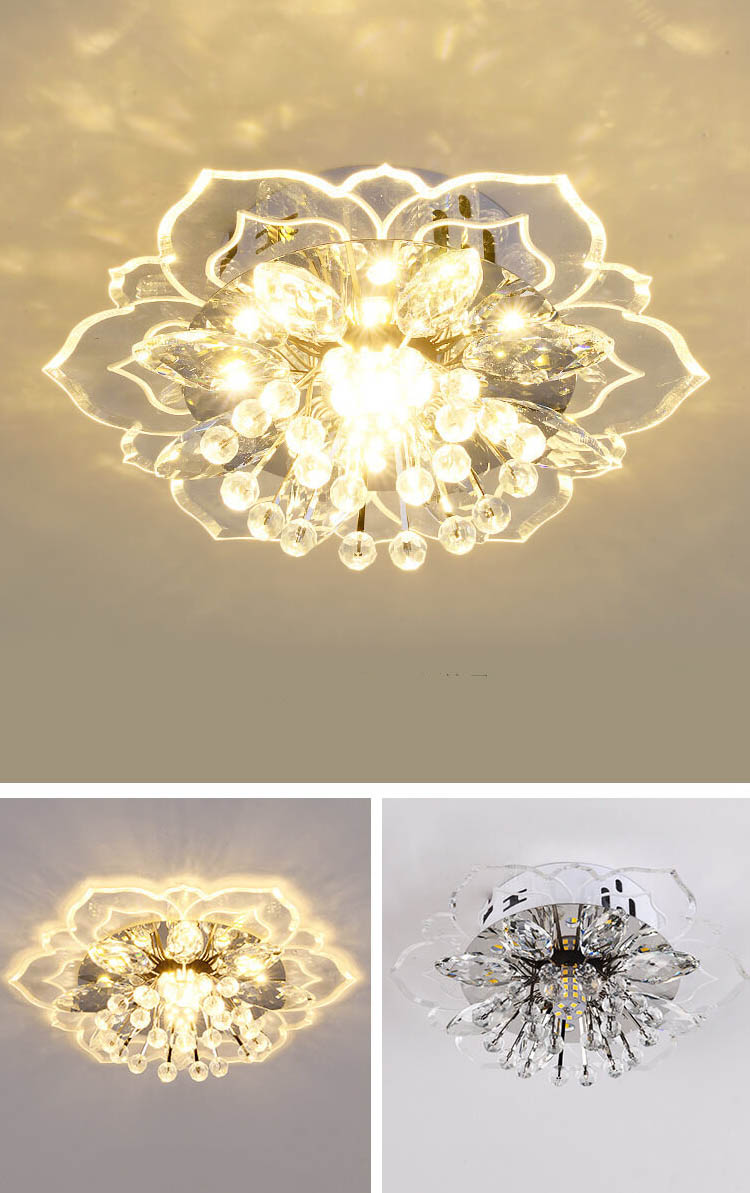 Lisslune | GlowPetal LED Crystal Ceiling Light | Flower Shaped | Modern Design | Energy Saving | Decorative Lighting