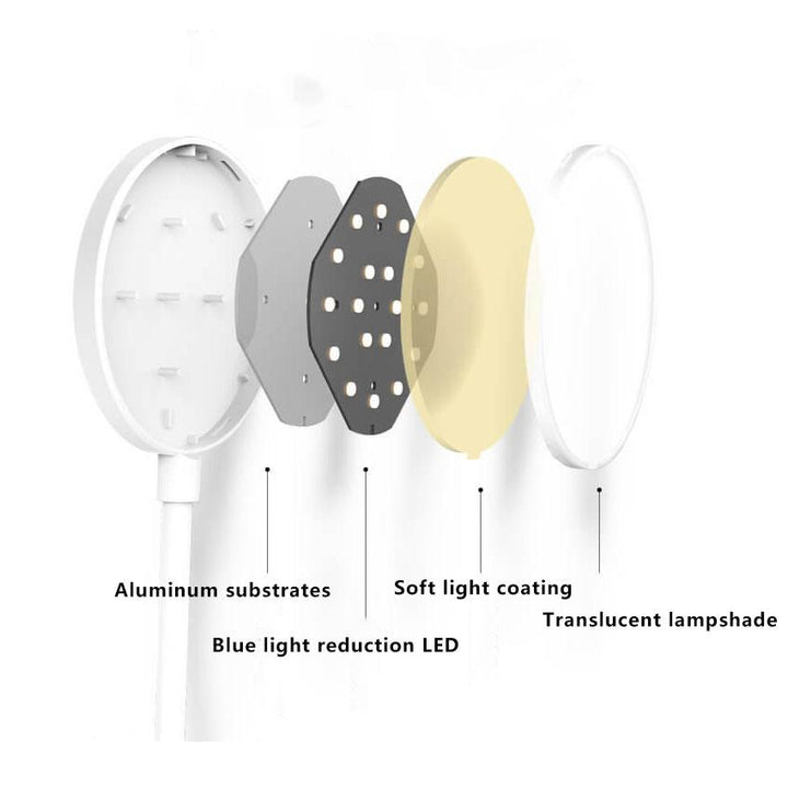 Lisslune | Simple LED Clip Desk Lamp Rechargeable Eye Protection Night Light