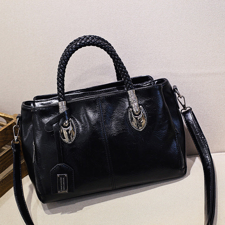 Lisslune | New handbags made of oil wax leather Boston, large tote bag made of soft leather