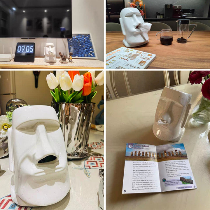 Lisslune | StatueTissue - unusual Moai scarf holder for stylish spaces