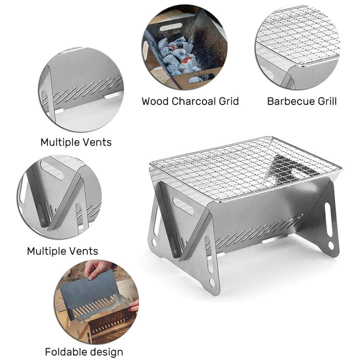 Lisslune | Stainless steel foldable grill
