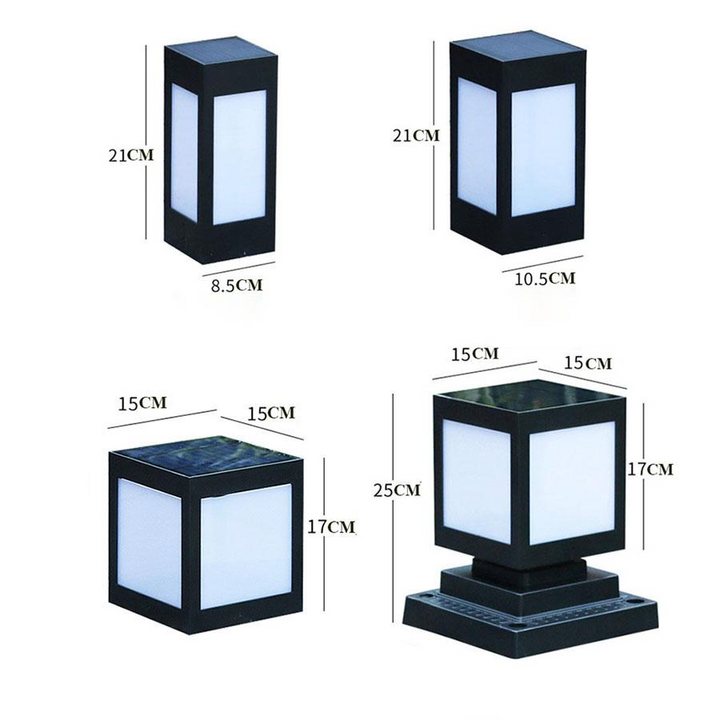 Lisslune | Solar LED garden lantern in square design – decorative outdoor lighting for paths and terrace