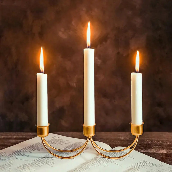 Lisslune | Gilded Trio Iron Candle Holder